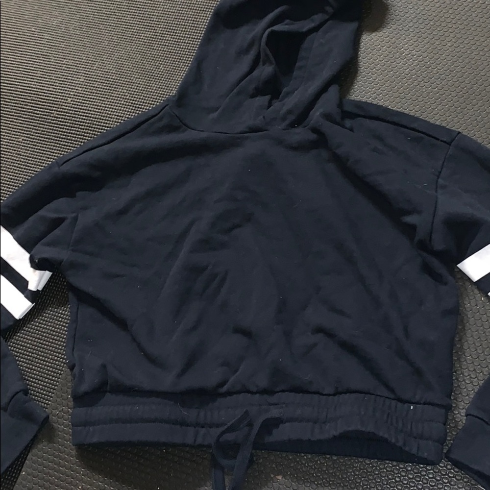 Navy blue forever 21 hoodie with tie.